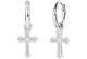 2ct Round Cut Simulated Diamond Cross Drop Dangle Earrings 925 Sterling Silver