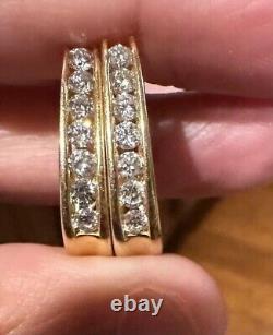 2Ct Round Cut Simulated Diamond Women's Hoop Earring 14k Yellow Gold Plated