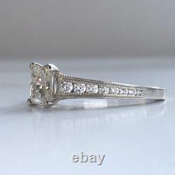 2Ct White Princess Cut Simulated Diamond Vintage Style Wedding Ring 925 Silver