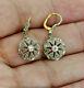 3.00 Ct Round Cut Moissanite Art Deco Vintage Earrings 14k Yellow Gold Plated