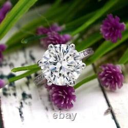 3.20 Ct Round Cut White Diamond Antique Vintage Wedding Ring 925 Sterling Silver