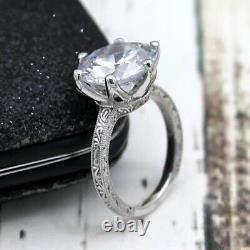 3.20 Ct Round Cut White Diamond Antique Vintage Wedding Ring 925 Sterling Silver