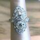 3.25 Carat Lab-created Round Cut Diamond Twin-stone Filigree Style Vintage Rings