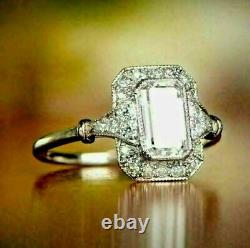 3.33 Ct Emerald Cut Lab-Created Diamond Old Fashioned Elegant Vintage Fancy Ring