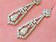 3.50ct Lab-created Pear Cz Art Deco Vintage Earrings For Women In 935 Silver