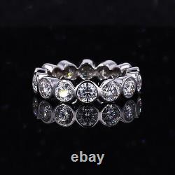 3.50CT Vintage Round Moissanite Silver Full Eternity Proposal Gift Ring For Love