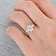 3 Stone Oval & Pear Moissanite 14k Rose Gold Bridal Promise Gift Ring Jewelry