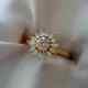 3ct Round-cut Vvs1 Moissanite Halo Vintage Wedding Ring 14k Yellow Gold Plated