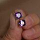 3ct Cushion Cut Simulated Amethyst Solitaire Stud Earrings 14k White Gold Plated