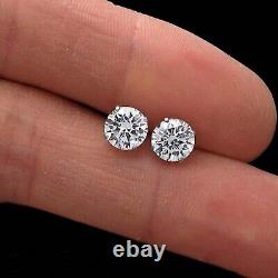 3Ct Real Moissanite Screw Back Stud Earrings 925 Sterling With Certification