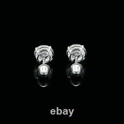 3Ct Real Moissanite Screw Back Stud Earrings 925 Sterling With Certification