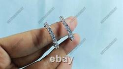 4 Ct Round Cut Simulated Diamond Inside Out Hoop Earrings 925 Sterling Silver
