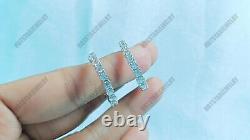 4 Ct Round Cut Simulated Diamond Inside Out Hoop Earrings 925 Sterling Silver