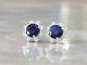 4 Ct Round Simulated Sapphire & Diamond Stud Earrings 925 Sterling Silver