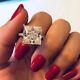 4ct Lab Created Princess Cut Diamond 14k White Gold Over Engagement Wedding Ring