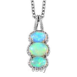 925 Silver Natural Opal Ring Size 10 Earrings Pendant Necklace Set Gift Ct 3.1