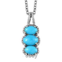 925 Silver Natural Turquoise Ring Size 9 Earrings Pendant Necklace Set Ct 4.1