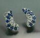 925 Sterling Silver 2.4 Ct Simulated Sapphire Pear Cut Women's Earrings