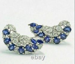 925 Sterling Silver 2.4 Ct Simulated Sapphire Pear Cut Women's Earrings