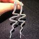 925 Sterling Silver Cubic Zirconia Snake White Earrings Jewelry