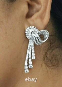 925 Sterling Silver Earrings Cubic Zirconia Vintage tyle Long Women