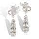 925 Sterling Silver Earrings Cubic Zirconia Vintage Tyle Tassel Dangle