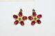 925 Sterling Silver Jewelry Emerald, Ruby And Diamond Flower Design Earring