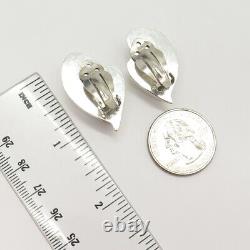 925 Sterling Silver Vintage Hollow Clip On Earrings