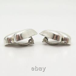 925 Sterling Silver Vintage Hollow Clip On Earrings