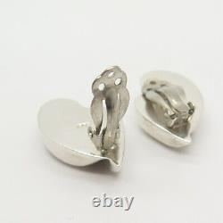 925 Sterling Silver Vintage Hollow Clip On Earrings