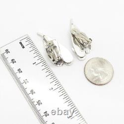 925 Sterling Silver Vintage Leaf Clip On Earrings