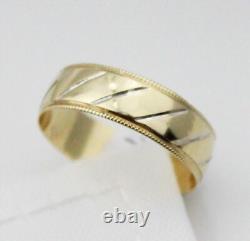 9ct Ring Gold Wedding Band 1993 Vintage Jewellery Bridal Mens Womens Sz O Sz 7