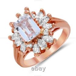 Aquamarine Diamond Engagement Vintage Wedding Ring 14k Yellow Gold Fine Jewelry