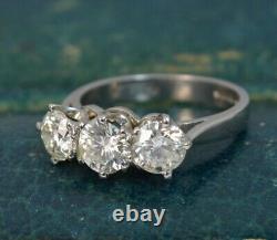 Art Deco 1.50 Ct White Diamond Antique Vintage Wedding Ring 925 Sterling Silver