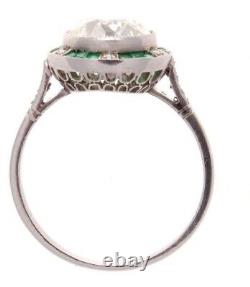 Art Deco 4.20 Ct White Diamond Antique Vintage Wedding Ring 925 Sterling Silver