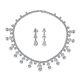 Art Deco Vintage Style Bridal Jewelry Set Statement Necklace & Earrings Aaa Cz