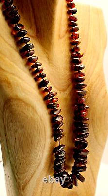 Baltic Amber Tapered Beaded Endless Necklace 26 Vintage Handmade