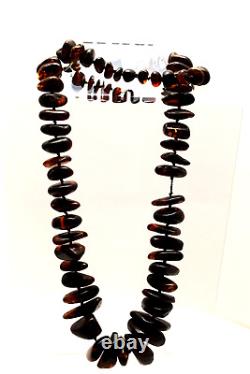 Baltic Amber Tapered Beaded Endless Necklace 26 Vintage Handmade