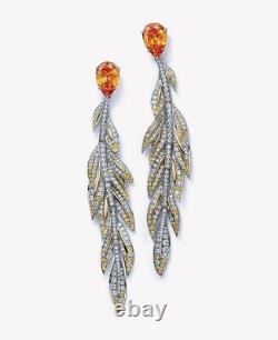 Citrine Leaf Dangle Earring 925 Sterling Silver Handmade High Auction Jewellery