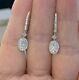 Cubic Zirconia 3ct Round Cluster Drop & Dangle Earrings 14k White Gold Plated
