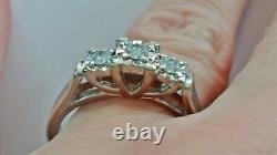 Diamond 10k White Gold Engagement Ring Vintage Estate Wedding Jewelry 10kt