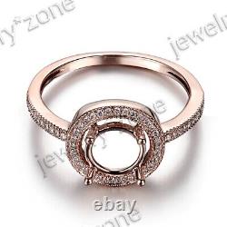 Diamond Jewelry Vintage Solid 14K Rose Gold Wedding Ring 7mm Round Semi Mount