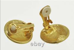 Earring Jewelry Vintage Women Elegant Metal, Gold Plated Enamel Rhinestones 23mm