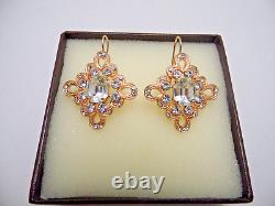Earrings Crystal White IN Antique Style Jewelry Bridal Vintage Italian