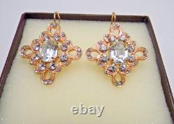 Earrings Crystal White IN Antique Style Jewelry Bridal Vintage Italian