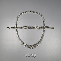 FOR CHARITY Vintage Rhinestone Necklace and Bracelet BLING 4 sets BRIDAL
