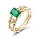 Fancy Jewelry Vintage Natural Emerald & Diamonds Wedding Ring 14k Yellow Gold