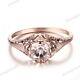 Fine Jewelry Morganite 5.5mm Round Vintage Gemstone Wedding Ring 18k Rose Gold