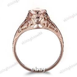 Fine Jewelry Morganite 5.5mm Round Vintage Gemstone Wedding Ring 18k Rose Gold