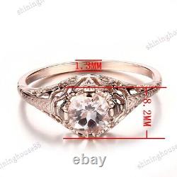 Fine Jewelry Morganite 5.5mm Round Vintage Gemstone Wedding Ring 18k Rose Gold